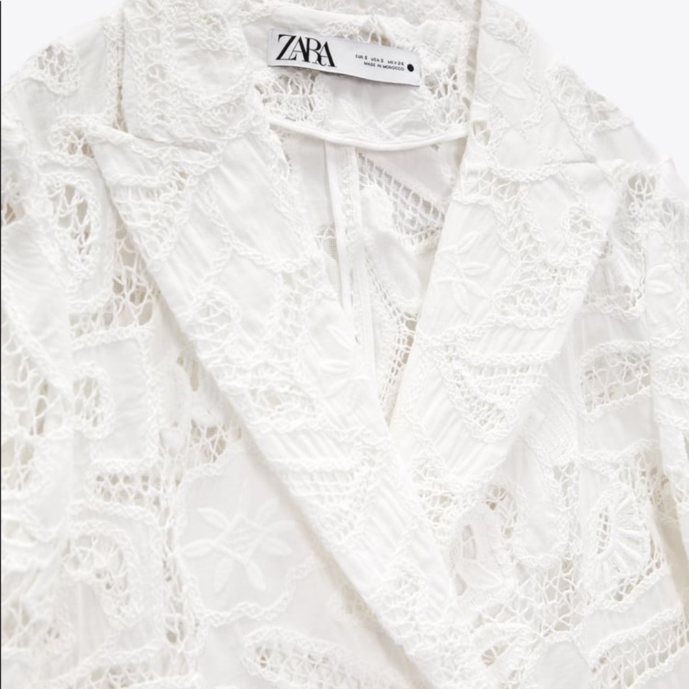 COPY - ZARA white lace blazer size S, brand new with tag - Picture 3 of 4